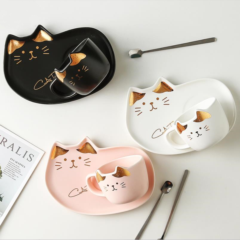 Cartoon Cat Stainless Steel Tea Coffee Spoon Ice Cream Tableware Xmas Gift Grace