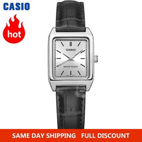 Casio Watch women Luxury Brand Analog Leather Square dial  Women's Wrist Watch Female Quartz Clock Relogio Mulher LTP-V007 ► Photo 1/5