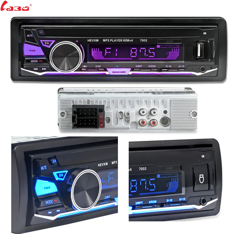 LaBo 12V Bluetooth Car Radio Player Stereo FM MP3 Audio 5V-Charger USB SD MMC AUX Auto Electronics In-Dash Autoradio 1 DIN NO CD ► Photo 1/6