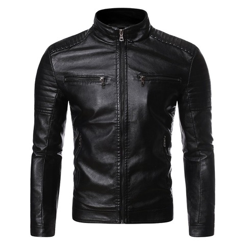 Men Biker Leather Jacket Spring and Autumn 2022 New Men's Fashion Trend Decorative Motorcycle Leather Coat ► Photo 1/6