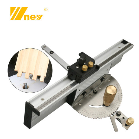 Woodworking Enhanced Fence Miter Gauge Set Table Saw Router Angle Miter Gauge Guide 450mm Alu Mortise Tenon and Flip Stopper ► Photo 1/6