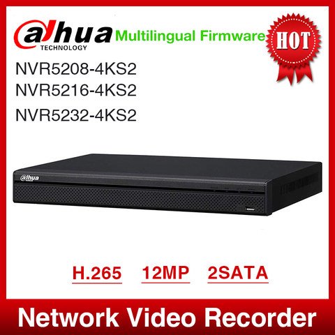 EXPRESS Shipping Dahua NVR5208-4KS2 NVR5216-4KS2 NVR5232-4KS2 16/32CH 1U 4K&H.265 Pro Network Video Recorder 12MP Full HD 2SATA ► Photo 1/5