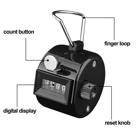 Hand Tally Click Counter With 4 Digit Mechanical Counter 0000 To 9999 Number Manual Clicking Hand Counter For Running Kicking ► Photo 1/6