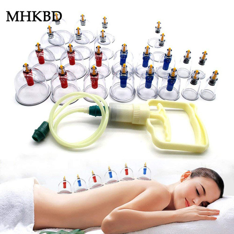 12/24 Pieces Vacuum Cupping Body Massager Suction Cups Jar Set Plastic Vacuum Suction Therapy Cupping Set Cans for Massage ► Photo 1/6