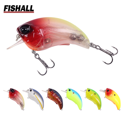 Fishall New Designed Crankbait Wobbler Rattle Sound 65mm 19g  Floating Crank Lure Bait for Bass Fishing ► Photo 1/6