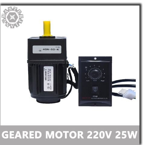 220V 25W  4RK25GN-C 415-4.2RPM AC Reversible Gear Variable Speed Motor 1:3-1:300 AC Gear Reducer Motor Geared Motor. ► Photo 1/1