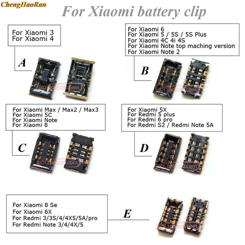 2PCS Inner FPC Connector Battery Clip Battery Contact for Xiaomi 3 4 5 6 5s plus 4c4i4s note2 max max2 max3 5x 5c 8 note redmi 5 ► Photo 1/1