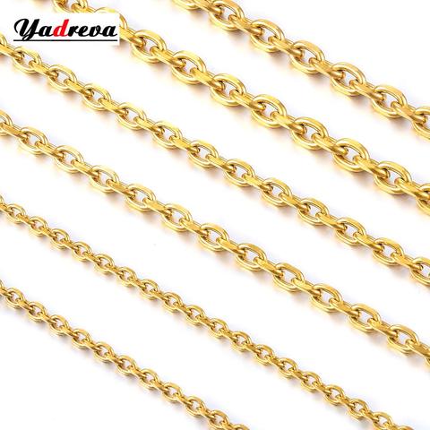 Stainless Steel Gold Sliver Necklace Waterproof Men woman  Stainless Steel Jewelry 1.5mm/2.0mm/3.0mm/4.0mm/5.0mmWidthes Vari ► Photo 1/3