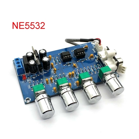 New NE5532 Stereo Pre-amp Preamplifier Tone Board Audio 4 Channels Amplifier Module 4CH CH Control Circuit Telephone Preamp ► Photo 1/5