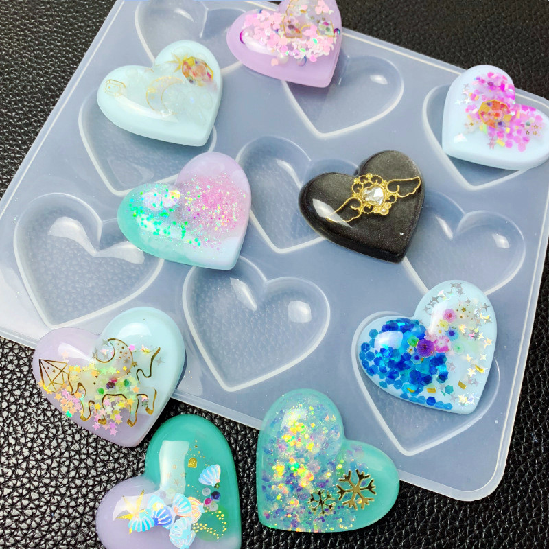 Transparent Heart Shape Epoxy Resin Molds Silicone Mold Uv Resin