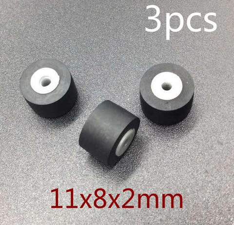 3pcs 11mmx8x2 retractor press wheel belt pulley rubber audio pressure recorder cassette deck pinch roller tape Stereo player ► Photo 1/6