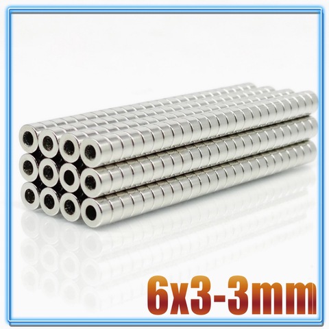10/20/50/100/500Pcs 6 x 3 mm Hole 3mm N35 Super Strong Permanet Round Neodymium Countersunk Ring Magnet Rare Earth Magnets 6*3-3 ► Photo 1/6