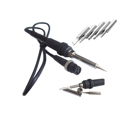 High Quality 907 Soldering Iron Handle For 936 852D+ 853D 898D 936B 937D Solder Repair Rework Station With 5pcs Solder Iron Tip ► Photo 1/1