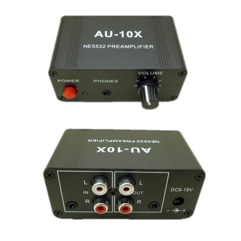 AU-10X NE5532 Stereo Music Audio Signal Pre-amplifier Amp Headphone Amplifier Board Gain 20db RCA 3.5MM Volume Control Tone ► Photo 1/6