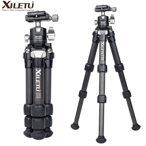 XILETU Lightweight Stable Carbon Fiber Tripod w 360° Rotation Detachable Ball Head Mini Tabletop Stand For Digital Cameras DSLRS ► Photo 1/1