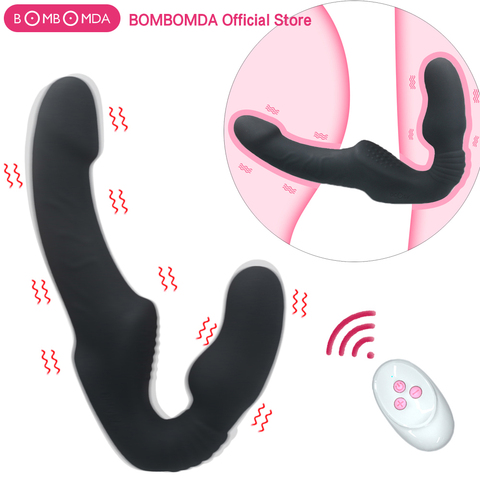 10 Speeds Strapless Strapon Dildo Vibrator Female Double Vibrating G Spot Adult Sex Toys for Women Couple Anal Prostate Massager ► Photo 1/6