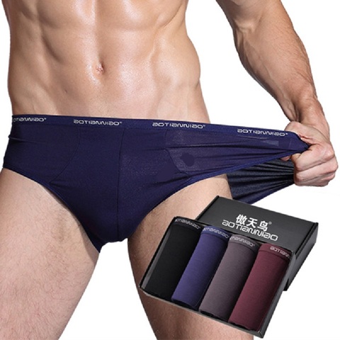 4PCS/lot 5XL Modal Men's Underwear Briefs Breathable Man underpants Briefs Panties Male Underwear Comfortable Shorts Men Briefs ► Photo 1/6