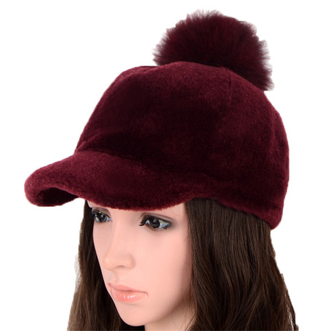 2022 Wowen Shearing Sheepskin Hat Knit Hat Hat Fur Women Autumn and Winter Russian Fashion Hat Hat Female Casual Hat Cap ► Photo 1/5