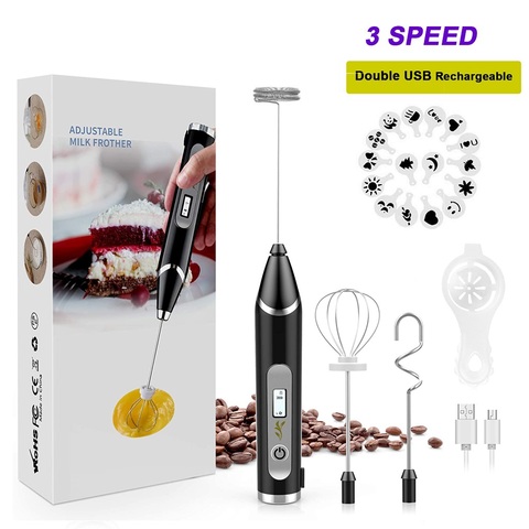 3 Modes Electric Handheld  Milk Frother Blender With USB Charger Bubble Maker Whisk Mixer For Coffee Cappuccino ► Photo 1/1