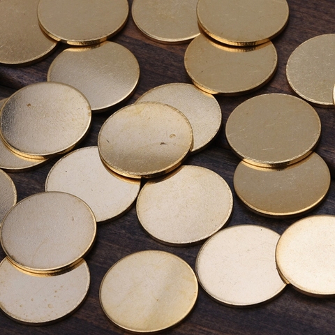 50pcs 8mm 9mm 10mm 12mm 13mm 14mm 15mm 16mm 20mm brass Unplated Flat Round Circle Blank Stamping Charms,stamping blanks tags ► Photo 1/1