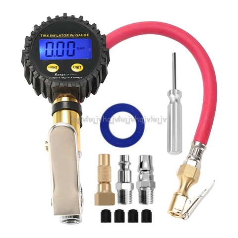 Digital Tire Inflator Pressure Gauge 200PSI LCD Display Air Compressor Pump Quick Connect For Car Motorcycle S05 19 Dropship ► Photo 1/6