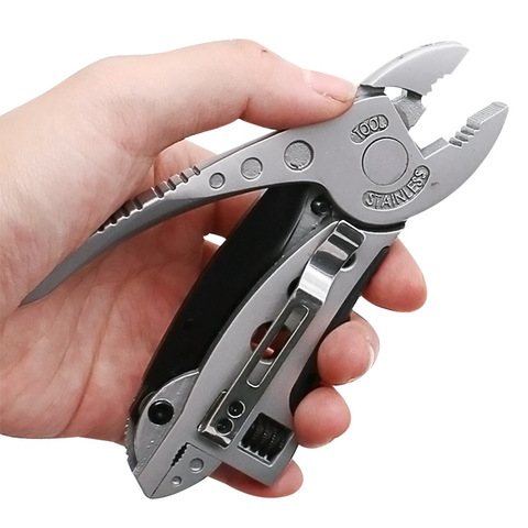 Silver Mini Bent Multifunctional Tool 9 in 1 Multitool Keychain Plier Screwdriver Pocket Tools ► Photo 1/6