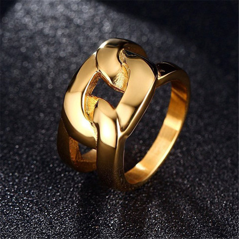 ZORCVENS 2022 New Gold Color Large Wedding Engagement Ring Stainless Steel Club Party Rings For Women Jewelry ► Photo 1/6