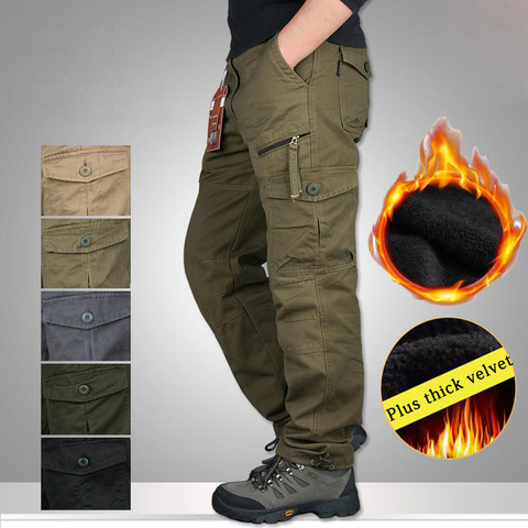 Winter Warm Pants Men Thick Military Tactical Cotton Trousers For Men Plus Velvet Casual Army Camo Pants Men Pantalon Cargo ► Photo 1/6