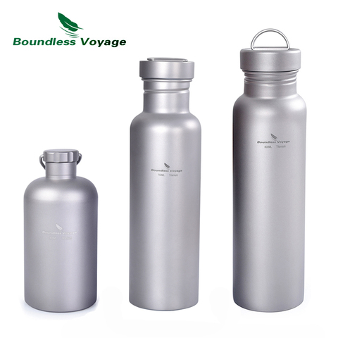 Boundless Voyage Titanium Sports Bottle with Titanium Lid Outdoor Camping Cycling Wide-mouth Water Bottle 500ml750ml/800ml ► Photo 1/6