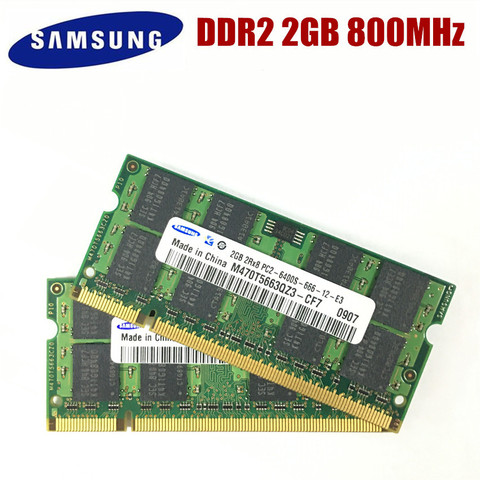 SAMSUNG DDR2 2GB 1GB PC2 5300S 6400S DDR2 2G 1G 667 800 Mhz Laptop Memory Notebook Module SODIMM RAM ► Photo 1/6