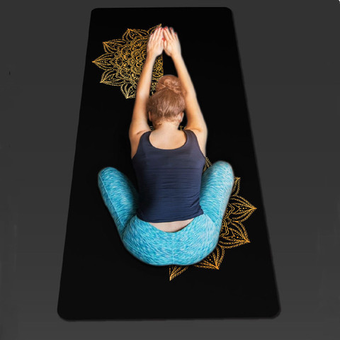 High Quality Pu Natural Rubber 5mm Yoga Mat Non-slip Widen Yoga Mat With Position Line Gym Fitness Mats Yoga Pads Carpet  mat ► Photo 1/6