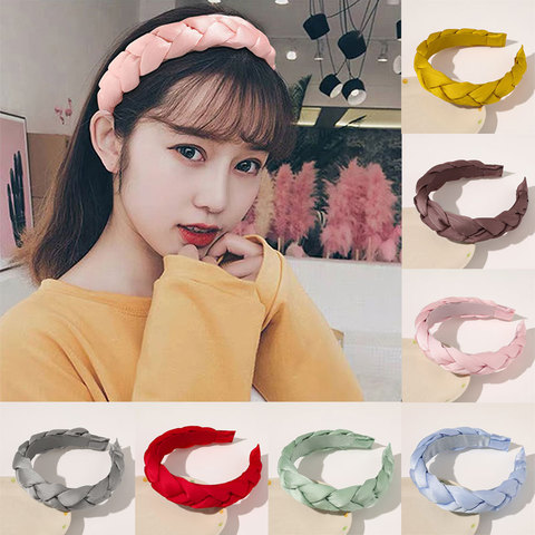 2022 New Women Hairband Corss knot Braid Headband Satin Silk Bezel Hair Hoop Girls Headwear Hair Bands Hair Accessories ► Photo 1/6