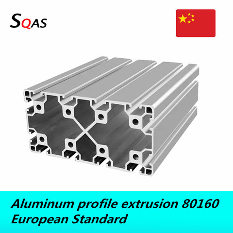 Free shipping via UPS/Fedex/TNT/DHL Aluminum profile extrusion 80160 500mm-1500mm silver  European Standard 80mmx160mm for CNC ► Photo 1/3