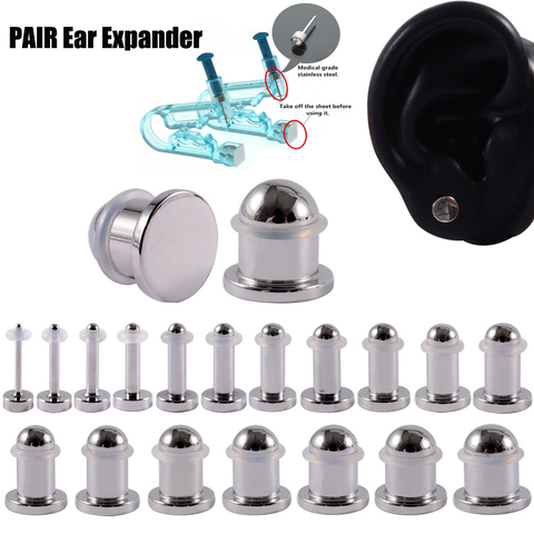 PAIR 1mm-10mm Surgical Steel Ear Gauges Expander Stretcher Ear Taper Mirror Surface Cylinder Ear Plugs Ear Piercing Gun Jewelry ► Photo 1/6