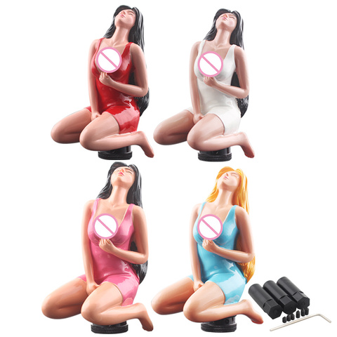 4 Colors Sexy Girl Lady Universal Car Gear Shift Knob Manual Gear Stick Shift Knob Shifter Lever Car Accessories ► Photo 1/6