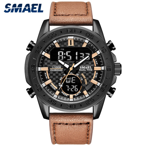 Men watches Fashion Sport relogio masculino Stainless Steel Case Leather SL-1407 Watch Quartz  Business reloj hombre Wristwatch ► Photo 1/6
