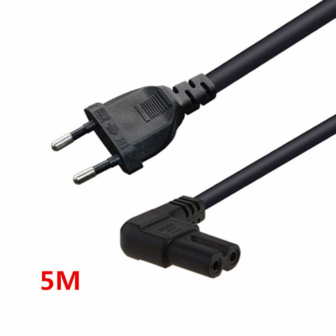 5m,1 pcs European 2Pin Male Plug to Angled IEC320 C7 Female Socket Power Cable,EU Power Adapter Cord ► Photo 1/6