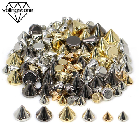 100Pcs Plastic CCB Rivets Gold Sliver Cone Studs Punk Sewing Spike Rivet For Leather Nailheads Rivets Garment Accessories ► Photo 1/6