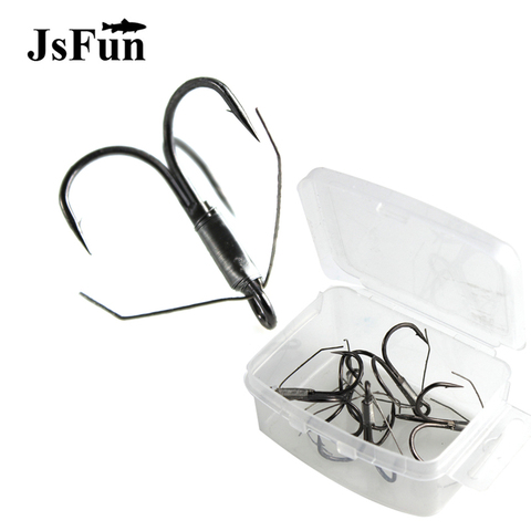 5pcs/box Treble Fishing Hook Anti-hang Jig Hook High Carbon Steel Barbed Hook with Box Bass Fishing Tackle M/L FH97 ► Photo 1/6