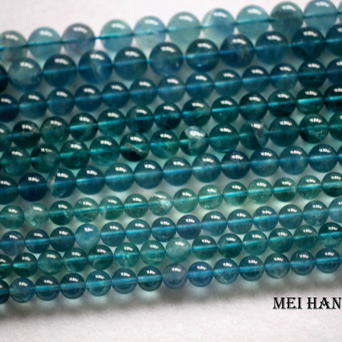 Meihan Free shipping 8mm 10mm 12mm natural Blue Fluorite smooth round loose beads for jewelry making design ► Photo 1/5