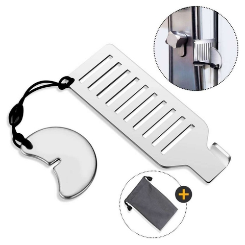 Stainless Steel Punch-free Door Locks Anti-theft Door Stop Portable Stopper Door Lock for Travel Hotel Motel Dormitory ► Photo 1/6