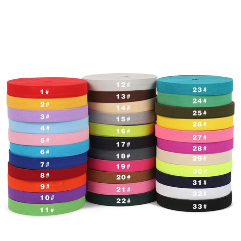 5M 20/25mm Colorful Flat Elastic Bands High Elastic Rope Rubber Band Spandex Ribbon Sewing Lace Trim Belt Band Garment Accessory ► Photo 1/6