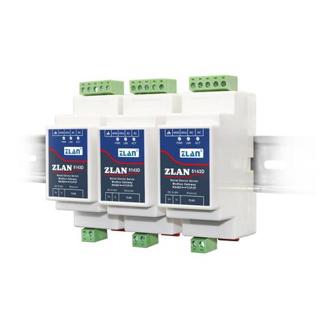 ZLAN5143D Din Rail Mounting RS485 Serial port to TCP/IP Ethernet Converter Modbus RTU to Modbus TCP Server ► Photo 1/6