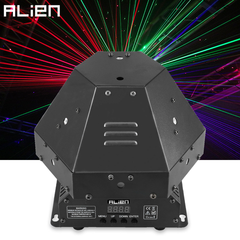 ALIEN 1W RGB Laser Beam Stage Lighting Effect Laser Patterns Projector DJ Disco Party Dance Wedding Xmas Bar KTV DMX Moving Head ► Photo 1/6