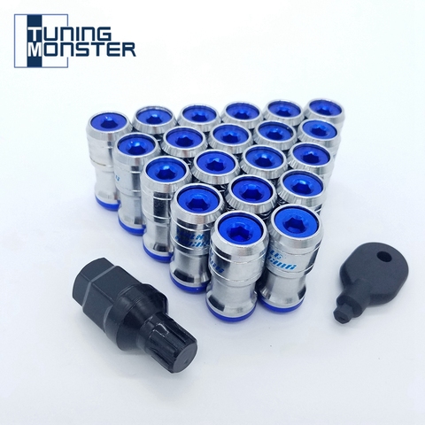 Tuning Monster Volk Racing Concealed Heptagon Formula Steel Wheels Lock Lug Nuts M12X1.5/M12x1.25 20PCS Acorn Rim Close End ► Photo 1/5