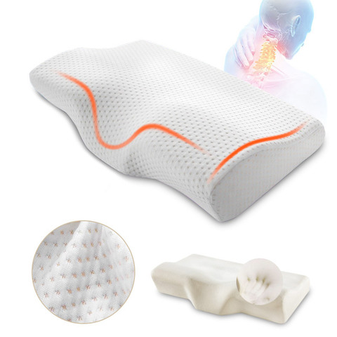 Orthopedic Memory Foam Pillow 50/60cm Slow Rebound Soft Memory Slepping Pillows Butterfly Shaped Neck Protection With Pillowcase ► Photo 1/6