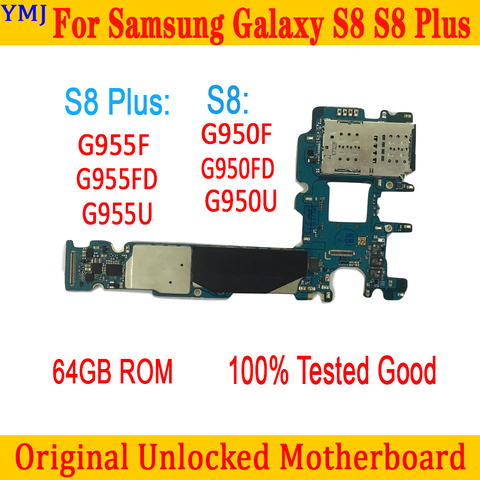 For Samsung Galaxy S8 Plus G955F G955FD G955U Original unlocked Motherboard EU Version for S8 G950F G950FD G950U Mainboard ► Photo 1/1
