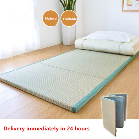 Folding Japanese Traditional Tatami Mattress Mat Rectangle Large Foldable Floor Straw Mat For Yoga Sleeping Tatami Mat Flooring ► Photo 1/6