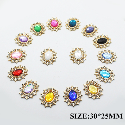 10pcs/lot DIY Manualidades Accessories Snap Flatback Sewing Button for Clothing Decorative Metal Rhinestone Buttons Jewelry ► Photo 1/4