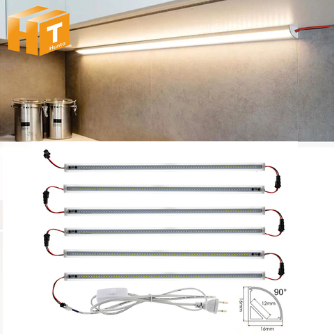 220V LED Cabinet Light V-Type Wall Corner Tube Lamp White Natural/Warm White LED Bar Wardrobe Kitchen Lighting with Switch ► Photo 1/6